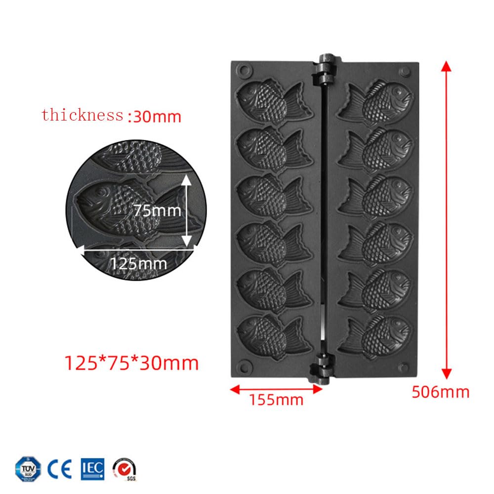 Digital Display Temperature Commercial Electric Taiyaki Machine Fish Waffle Maker (110v)