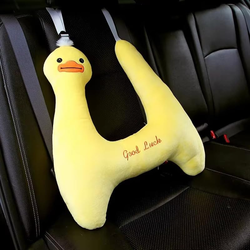 Car Travel Pillow for Kids Soft Car Seat Belt Adjuster and Headrest Cushion Washable Cover Neck and Shoulder Support Comfortable Cartoon Pillow Design Color-Ocean Blue Shopshore