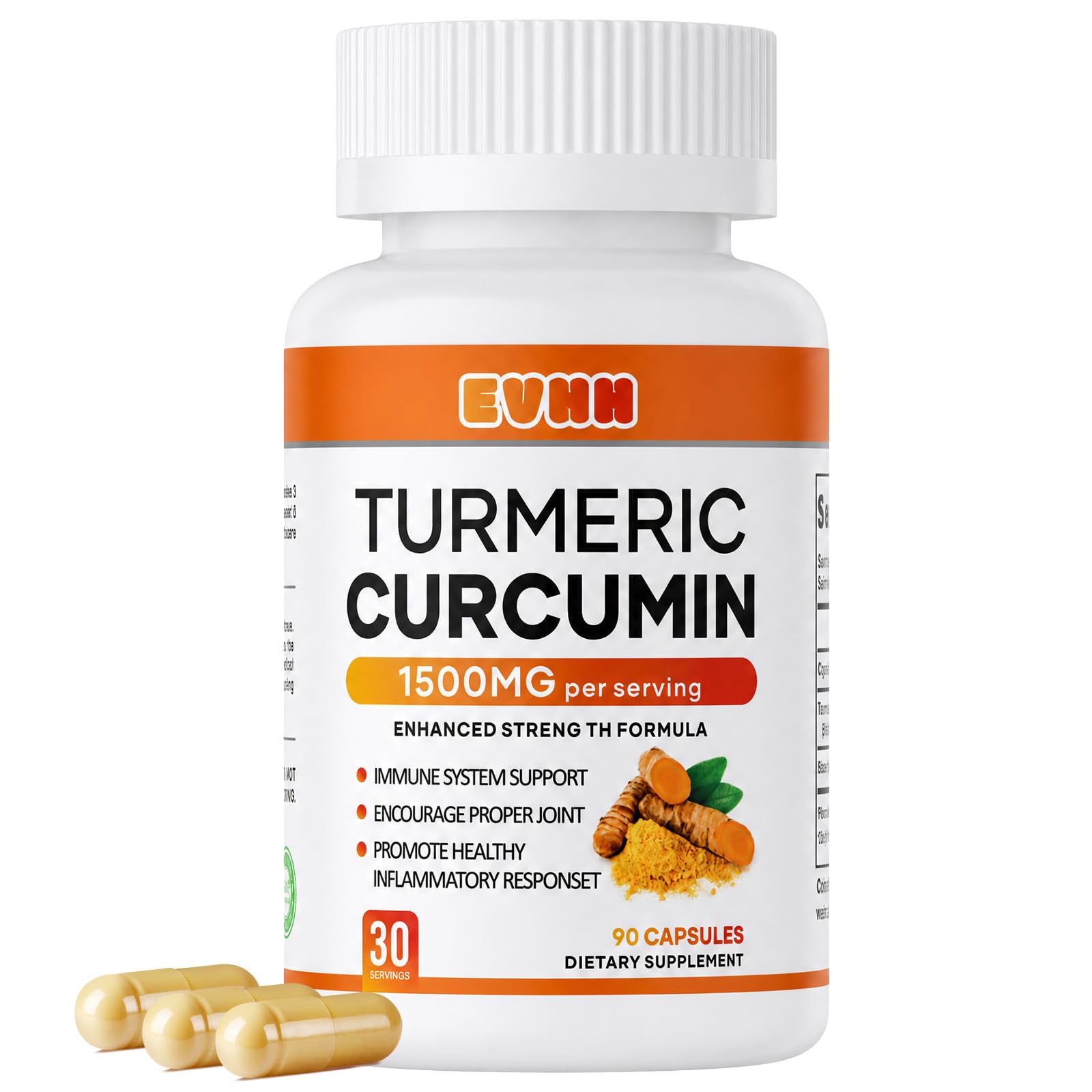 Turmeric Curcumin Capsules, 1350mg, 90 Capsules