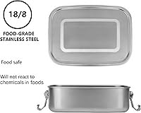 Vista 7 de Lonchera de acero inoxidable – Contenedor de alimentos ecológico y reciclable, a prueba de fugas y apto para lavavajillas, sin BPA, diseño de comida