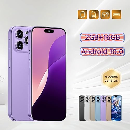 Miniatura 6 de Teléfono móvil 3G desbloqueado, pantalla de 6.6 pulgadas 16 GB ROM (SD a 128 GB), cámaras duales de doble SIM, sistema operativo Android 10.0,