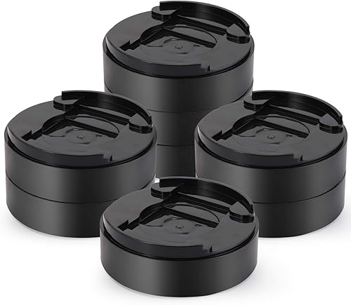 Miniatura 5 de Yopay Paquete de 8 elevadores de cama ajustables, apilables, redondos, resistentes, elevadores de altura de 1, 2 o 3 pulgadas, protegen suelos y