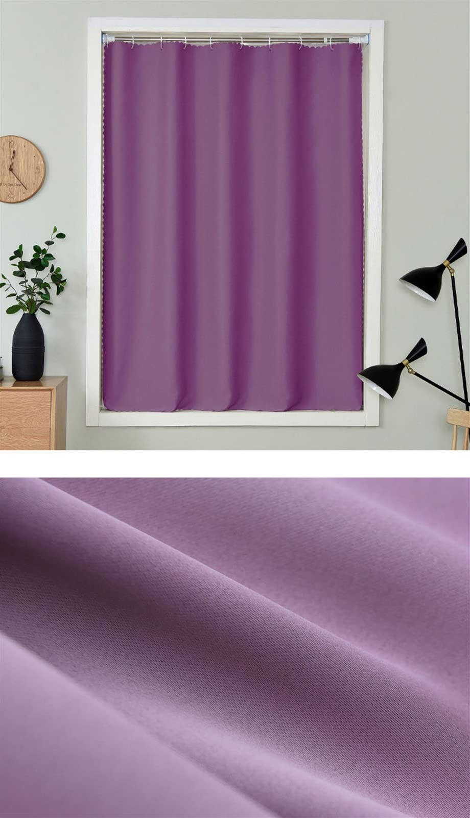 Miuco Tende Oscuranti Termiche Con Occhielli: 150x200 Cm, Colore Viola, 1 Paio, Blocco Luce E UV