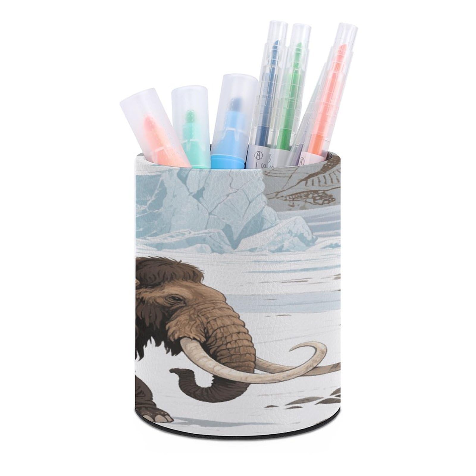 VstaDank Mammoth Pen Holder for Desk Makeup Brush Holders Stylish Pen Cup Cute Pencil Cup Round Pencil Holder Decor Brush Scissor Holders for Multifunctional Office Supplies