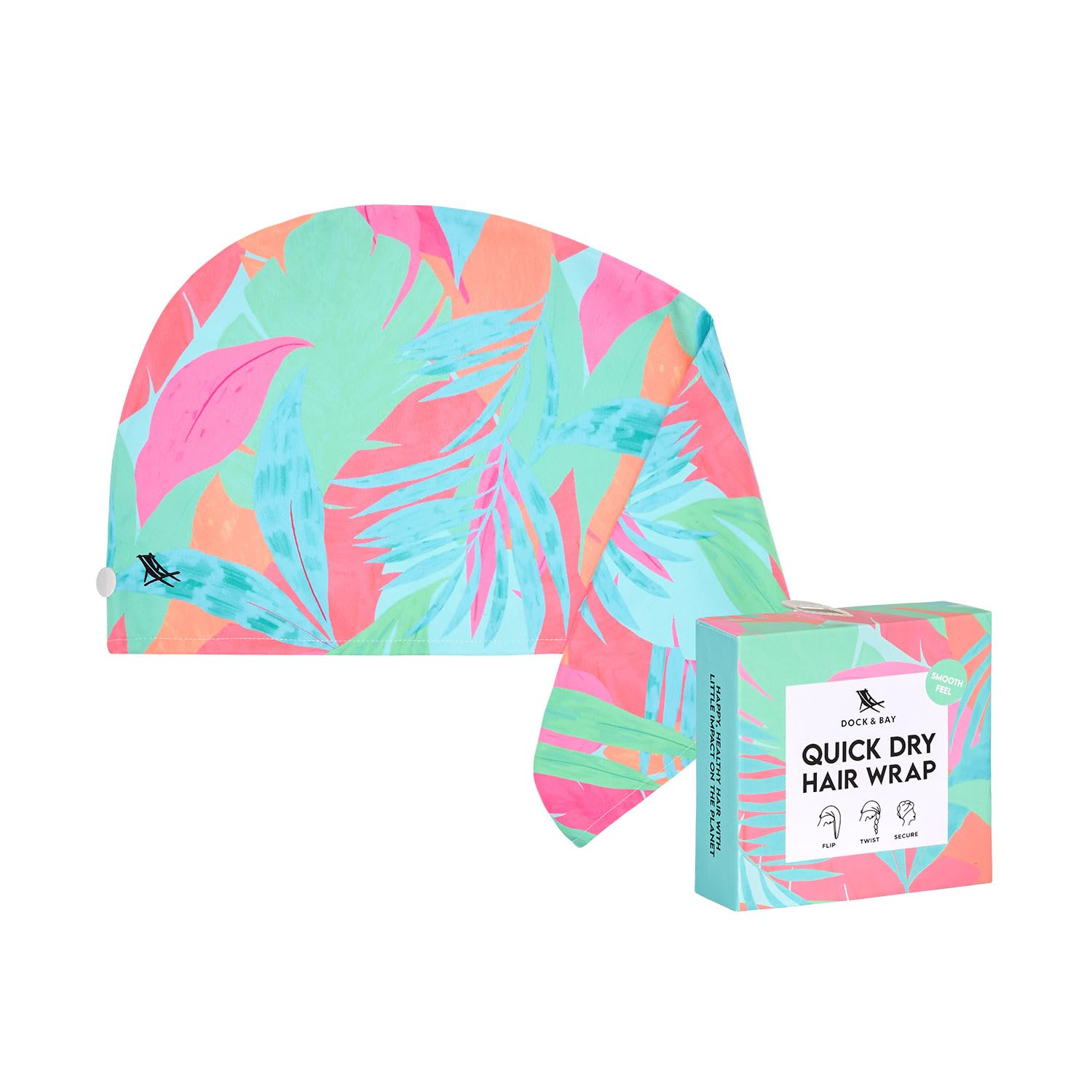 Dock & Bay Turban Hair Towel - For Home & the Beach - Super Absorbent, Quick Dry - Hot Tropics โ image 1
