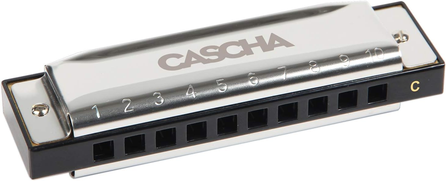 CASCHA 10 Hole Diatonic Blues Harmonica, Key of C, Silver (HH 2007)