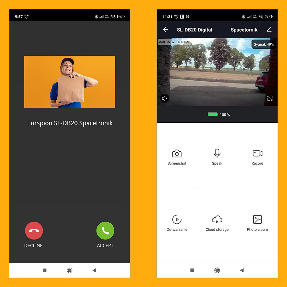 SPACETRONIK WLAN Türspion Mit Kamera - Smart Door Viewer Mit Nachtsicht & Bewegungsmelder