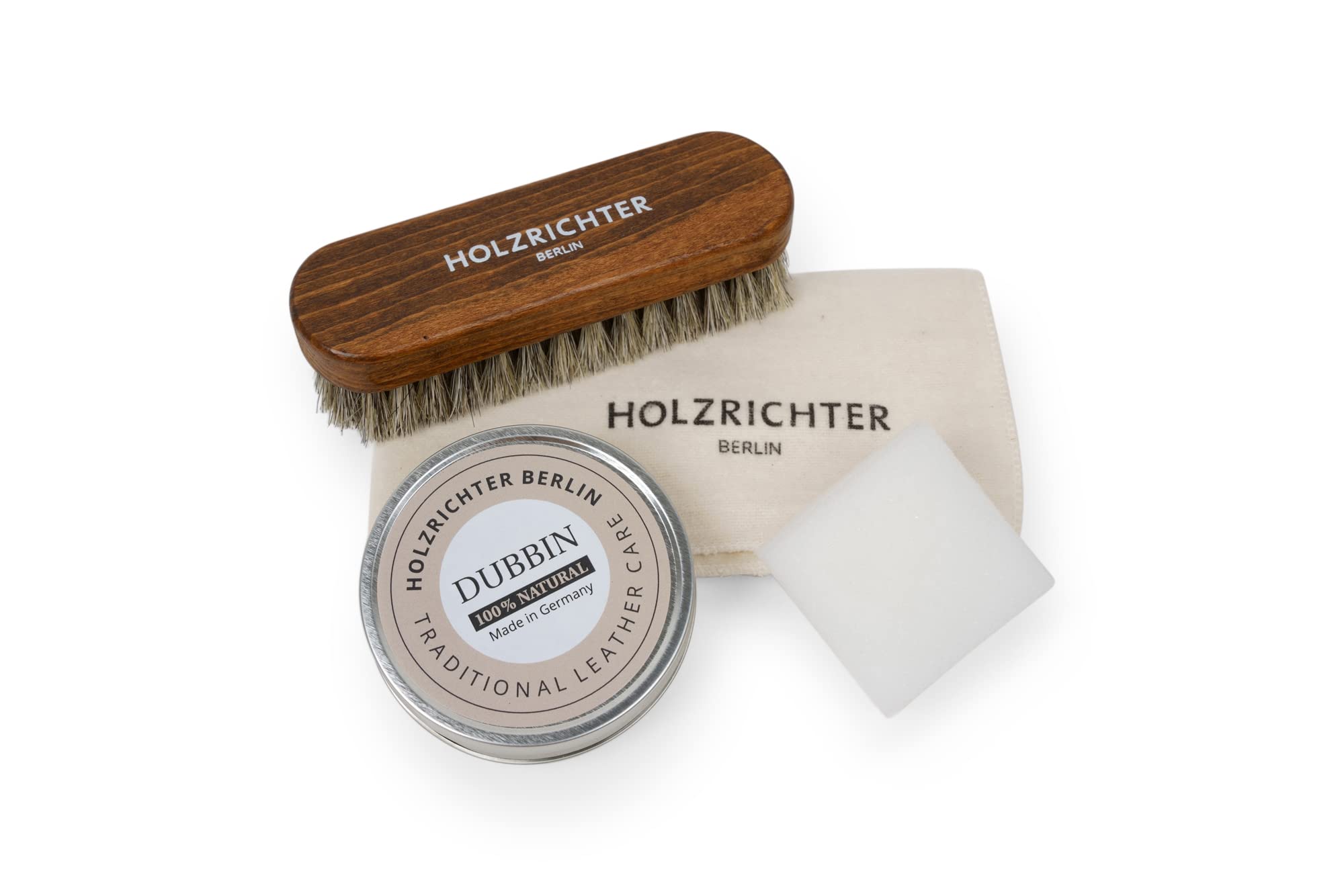 HOLZRICHTER Berlin Glattlederpflege-Set No 2-3 (L) 85 ml – Hochwertige Lederpflege für Premium-Leder