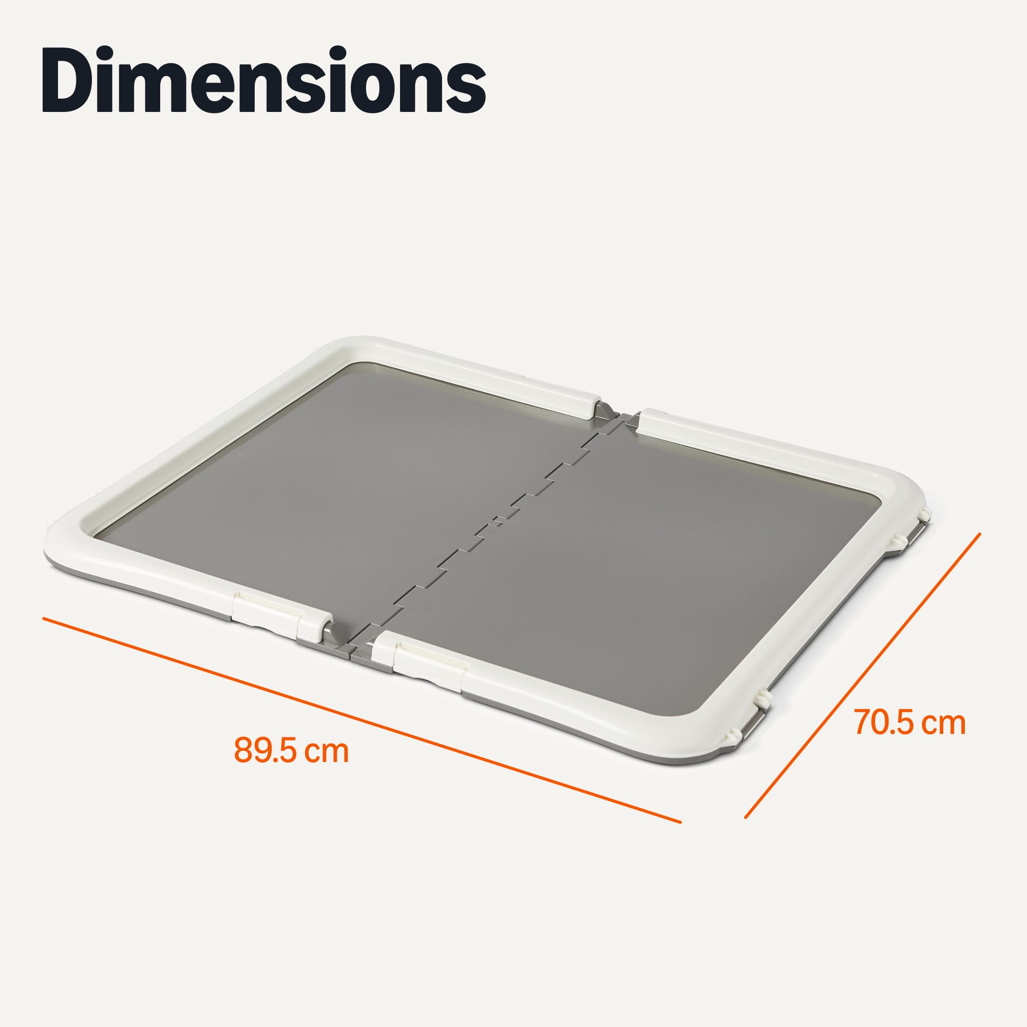 Amazon Basics Support de Tapis d’Entraînement pour Chien, Loquets Sécurisés, Plastique Recyclé Très Épais et Antidérapant, 71,1 x 86,4cm, L, Blanc et Anthracite