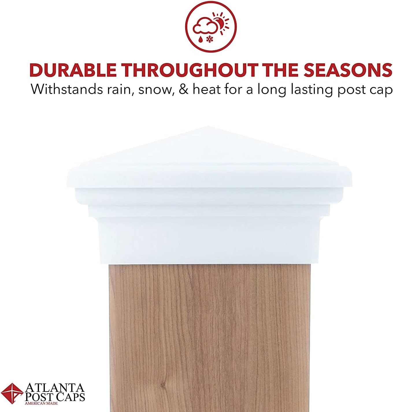 6x6 Post Cap (5.5") (Case of 14) | White New England Pyramid Top for Fences, Decks and Mailboxes by Atlanta Post Caps