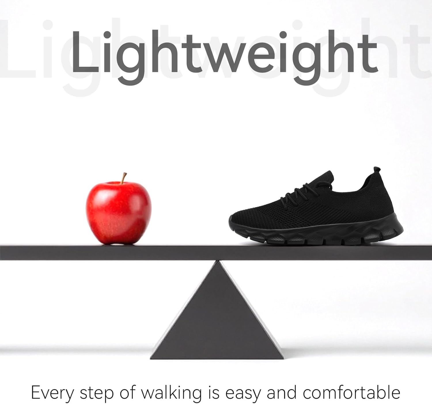 Womens Tennis Shoes Breathable Running Shoes Lightweight Mesh Casual Fashion Sneakers for Gym, Walking, Athletic Workout Footwear Size 7 Black - Image 4