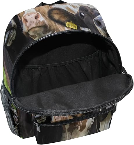 Miniatura 5 de TropicalLife Mochila escolar para niños y niñas, con correa para el pecho, soporte para botella para preescolar, Animal Cow, Mochilas de mochila
