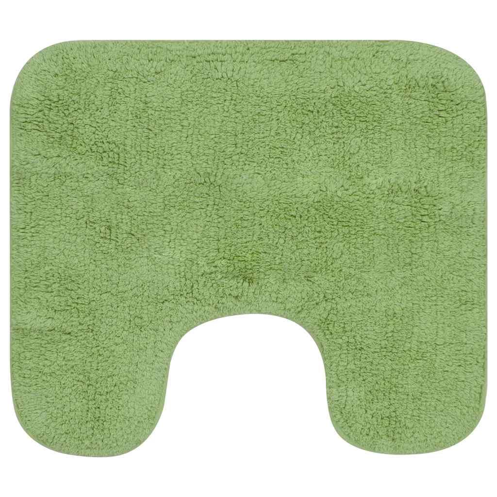 Lot de 3 tapis de bain vert 100 % coton