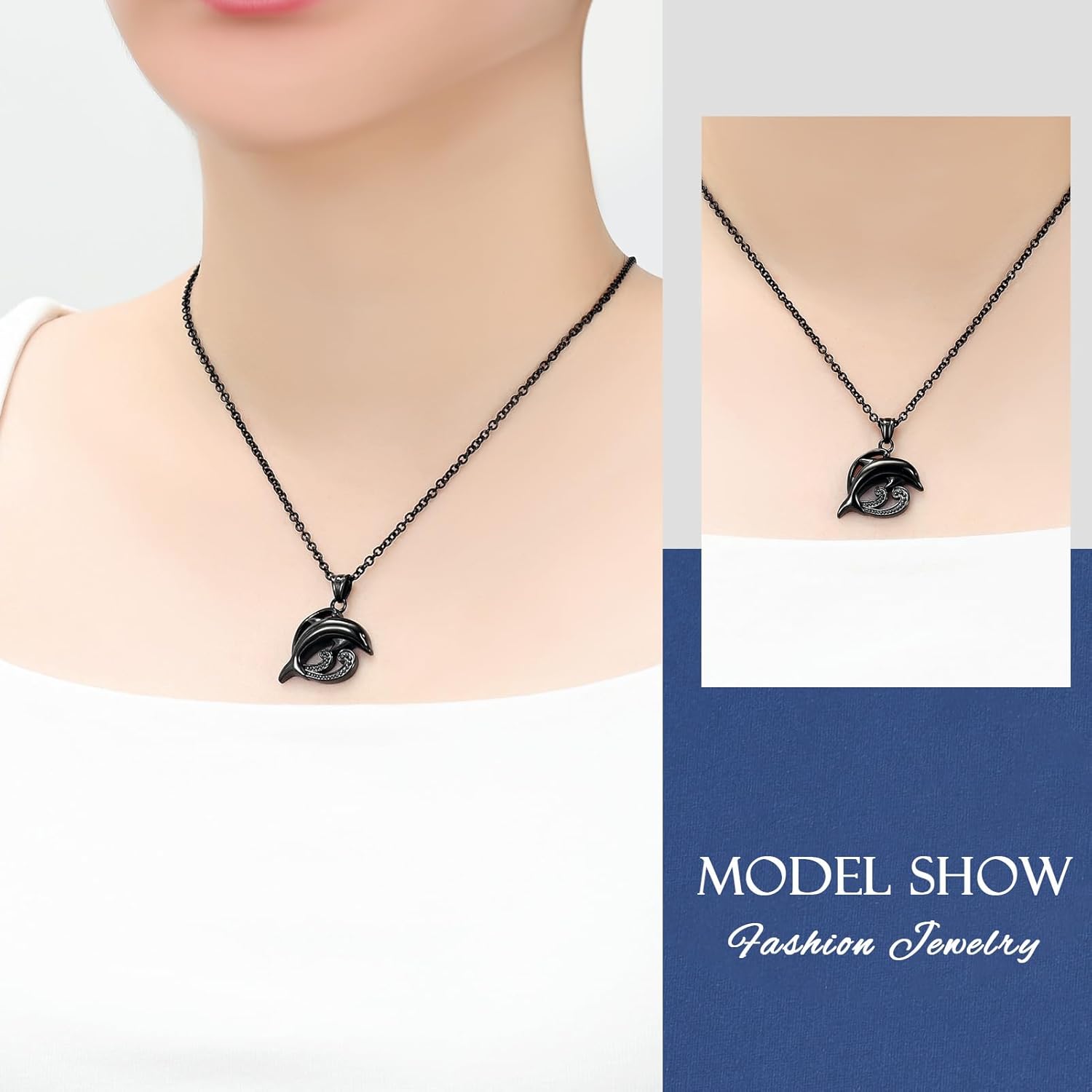 constantlife Dolphin Urn Necklace for Ashes Stainless Steel Cute Pendant Cremation Jewelry Memorial Loved Ones Ash Holder Keepsake Gift for Women Men - Image 4