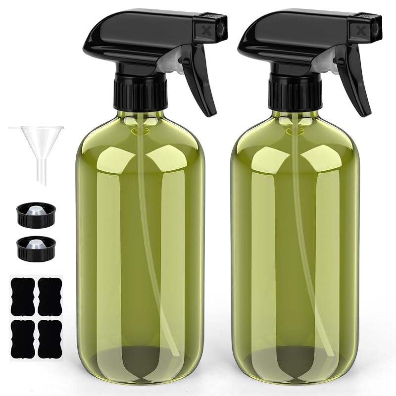 Frascos de spray de vidro Bontip, 473 mL, verde oliva, pacote com 2