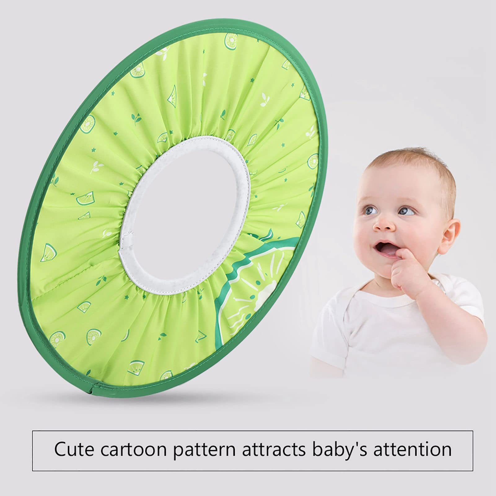 Champú Para Bebés Gorro de Ducha Protección Para El Baño Sombrero Suave Sin Lágrimas Cómodo Elástico Círculo Interno Gorro de Ducha Para Bebés Protector de Visera Seguro Para Niños(Verde)