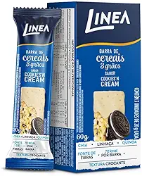 Linea Barra de Cereais 3 Grãos Integrais Cookies'n Cream 20g - 3 Unidades