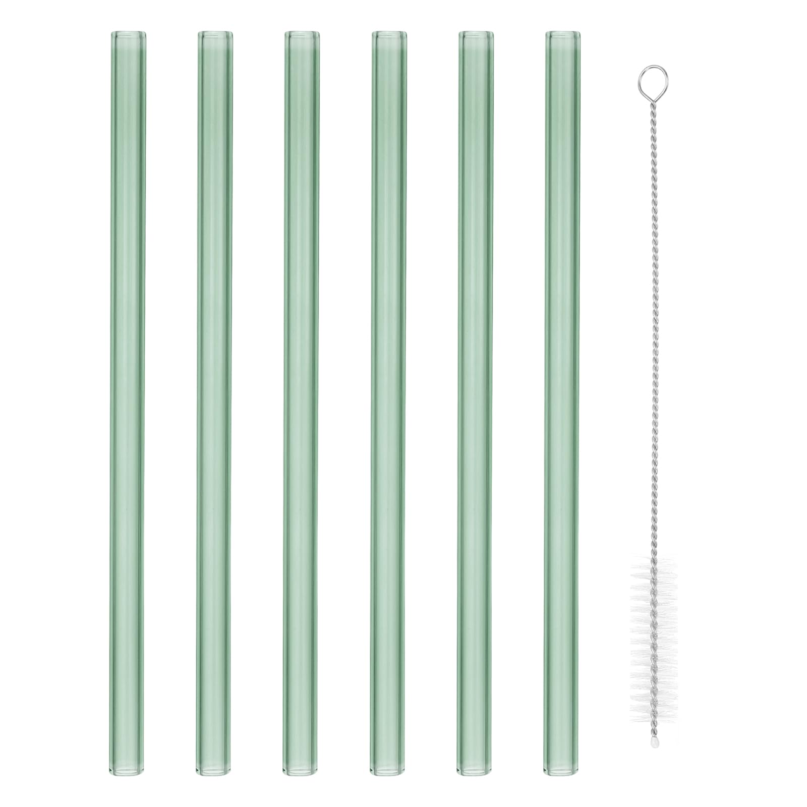 Tubes droits en verre borosilicate vert foncé 25,4 cm PATIKIL avec brosse x6