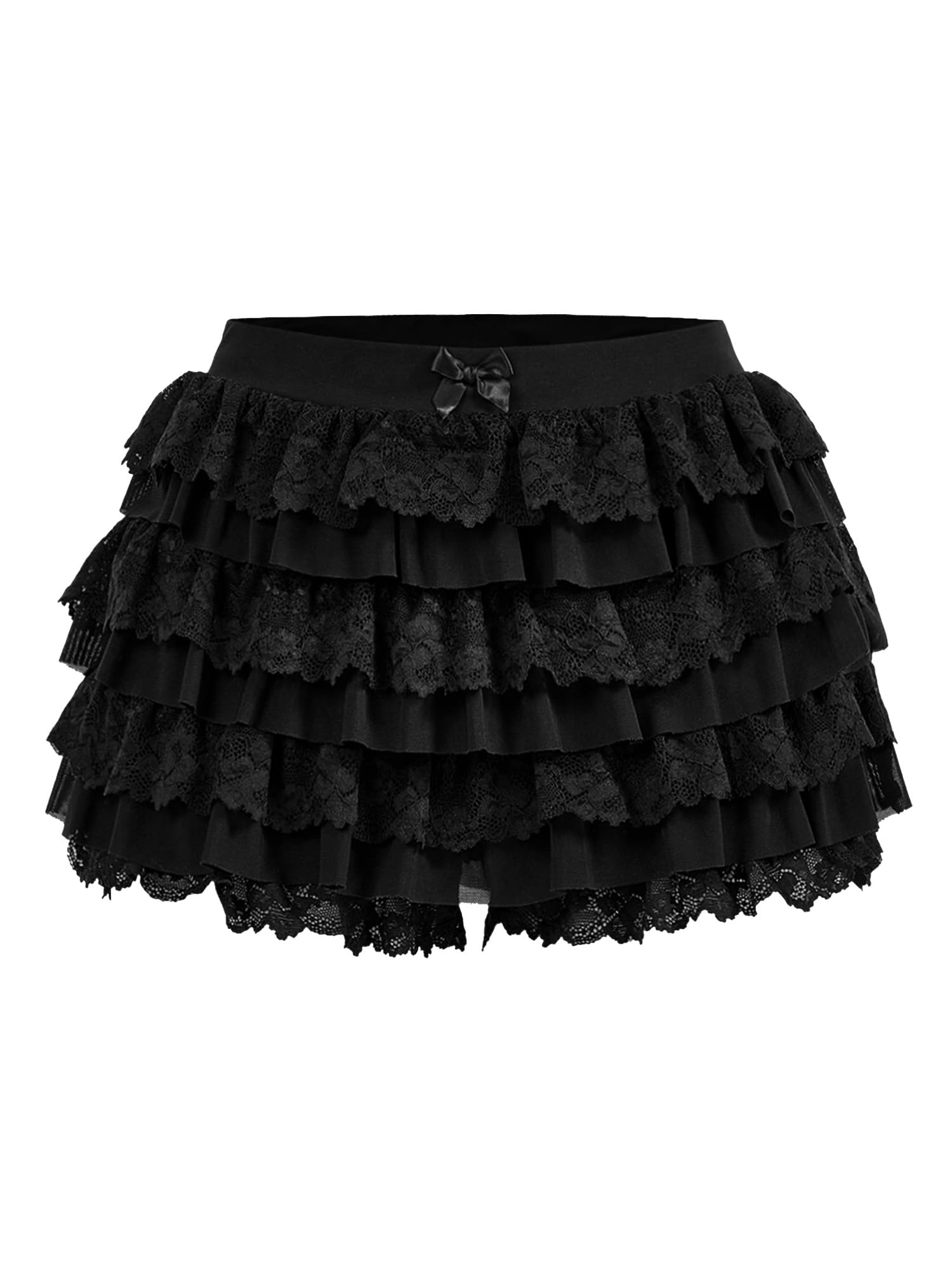 Women's Y2K Lace Ruffer Shorts Sexy Boyshorts Layered Pumpkin Skirt Cute Sweet Pettipants
