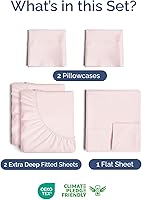 Vista 346 de Extra Deep Pocket Split King Sheets - 5 Piece Breathable & Cooling Bed Sheets - Hotel Luxury Bed Sheet Set - Soft, Wrinkle Free & Comfy - Easily