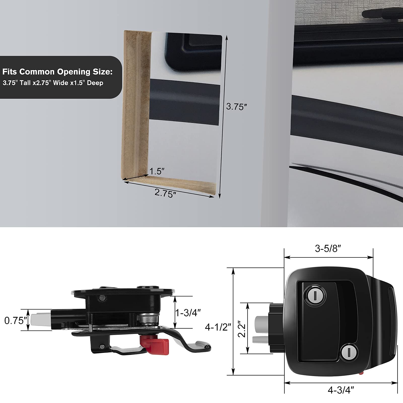 Buy WELLUCK RV Entry Door Lock with Paddle Deadbolt, 100 Metal Camper