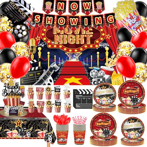 Movie Night Birthday Party Decorations,Movie Themed Party Decorations Include Banner