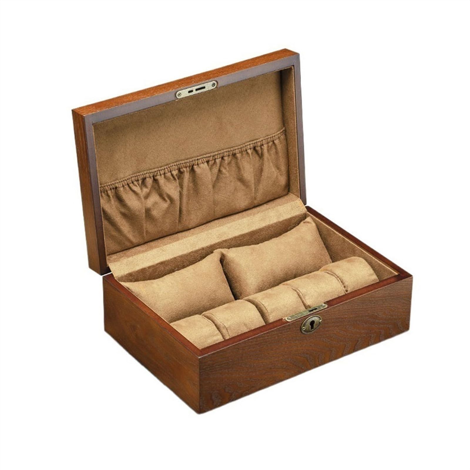 Caja de almacenamiento de relojes Caja de almacenamiento multifuncional for relojes, organizador madera alta gama, exquisita caja colección joyas con cerradura