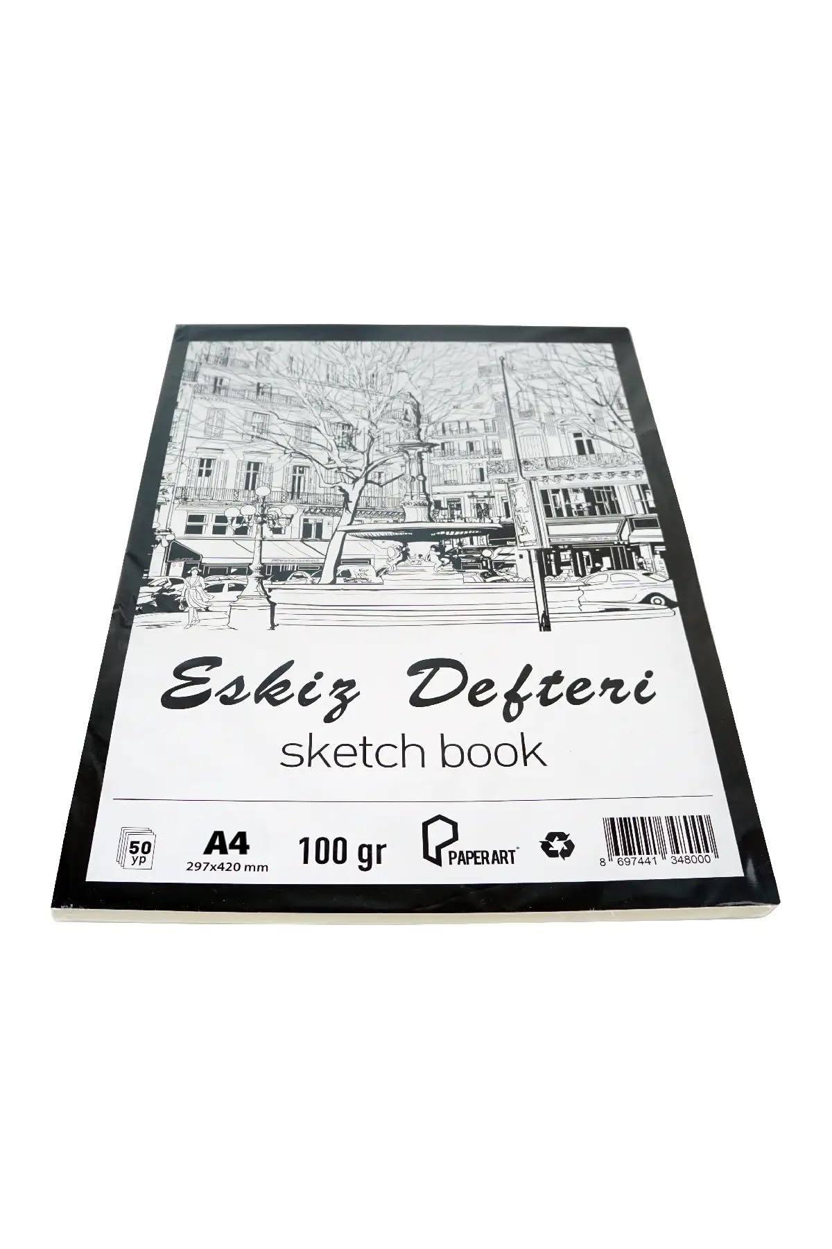 Monarty Paperart Eskiz Defteri, A4 297x420 mm, 100 gr, 50 Yaprak, Kağıt Malzeme