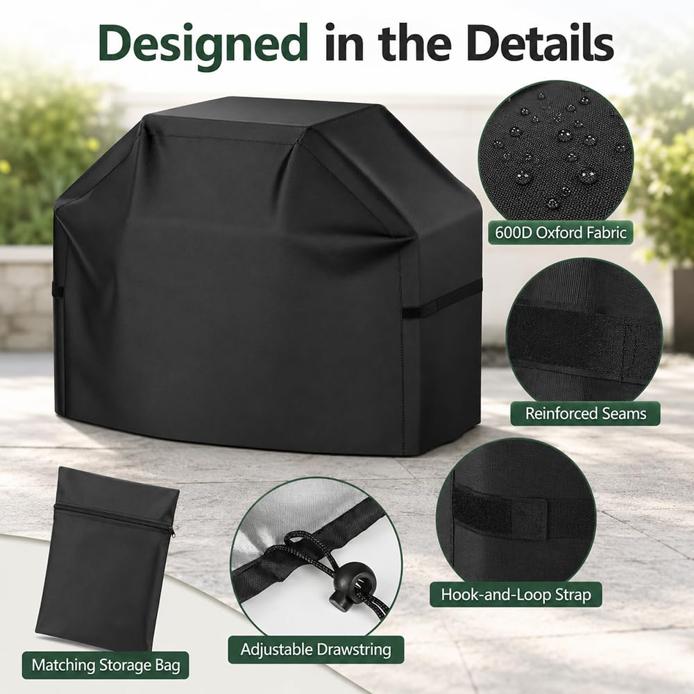 Funda para Barbacoa para 32‑Inch 4‑Burner Freestanding Propane Gas Grill 2016–2026, Oxford 600D Protección BBQ Exterior Impermeable Todo Clima, con Bolsa de Almacenamiento