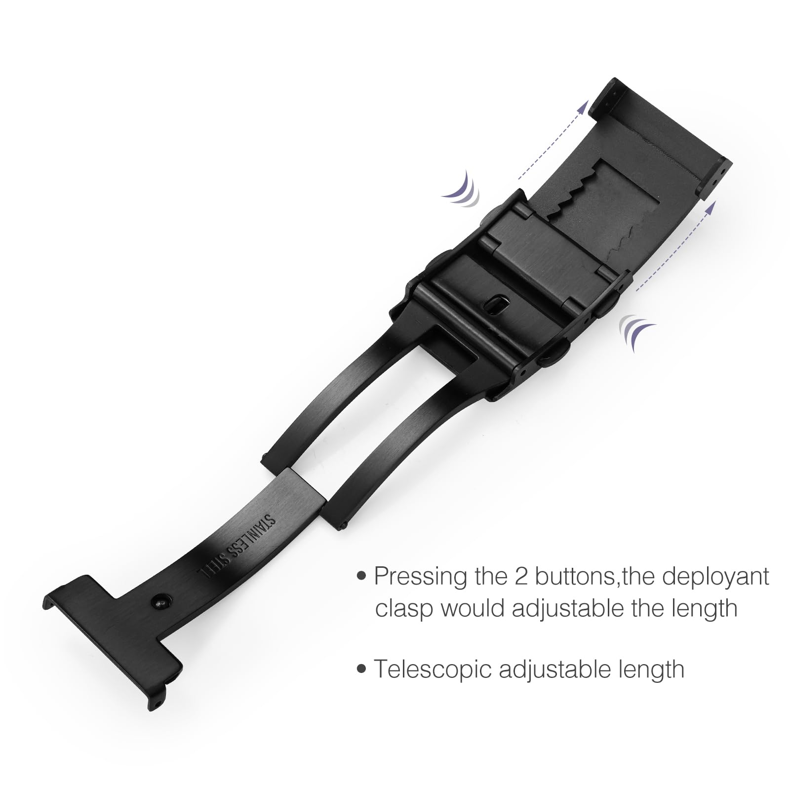 TACTICAL FROG Fermoir de montre en acier inoxydable fraisé - Fermoir pliable de rechange pour bracelet de montre de 18 mm/20 mm/22 mm