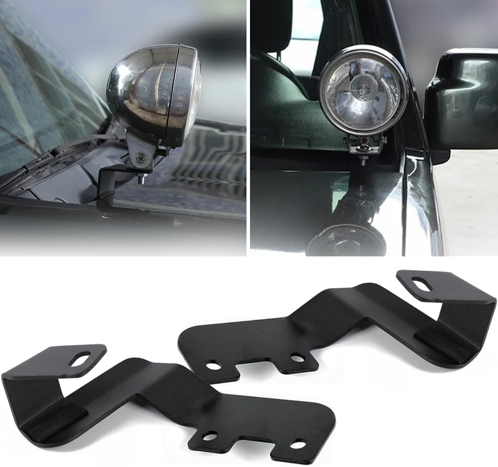 Hood Ditch Light Mount Brackets Compatible with Suzuki Jimny 2012 2013 2014 2015 2016 2017 Car LED Work Lamp Holder Stand Exterior Accessories (Right + Left)