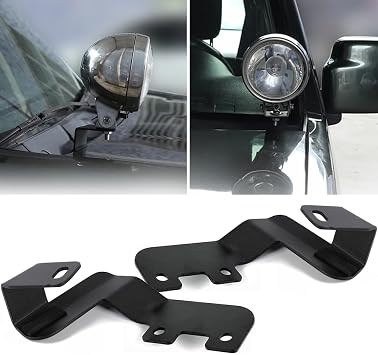 Hood Ditch Light Mount Brackets Compatible with Suzuki Jimny 2012 2013 2014 2015 2016 2017 Car LED Work Lamp Holder Stand Exterior Accessories Right + Left