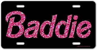 Honey Dew Gifts, Baddie, 12 inch by 6 Inch, Funny Front License Plate, Vanity