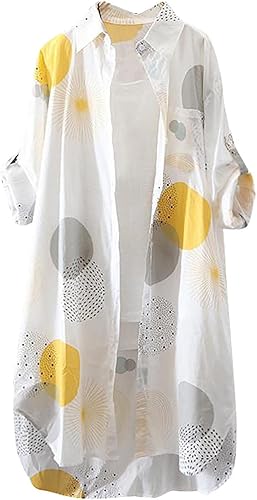 Long Sleeve Shirts for Women Spring Summer Dressy Casual Button Down Plus Size Tops Office Work Blouses