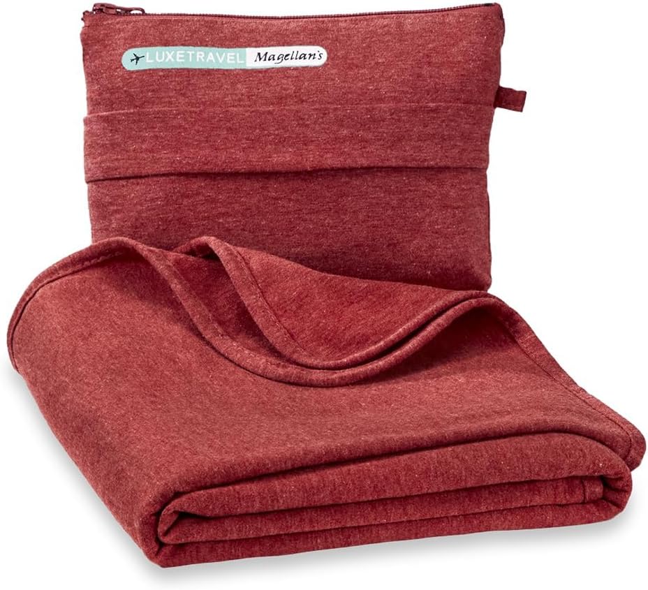 SAGEFINDS Airplane Travel Blanket | Converts into a Pillow | Air Travel Gift | Perfect for Long Flights | Travel Essential | Attaches to Luggage
