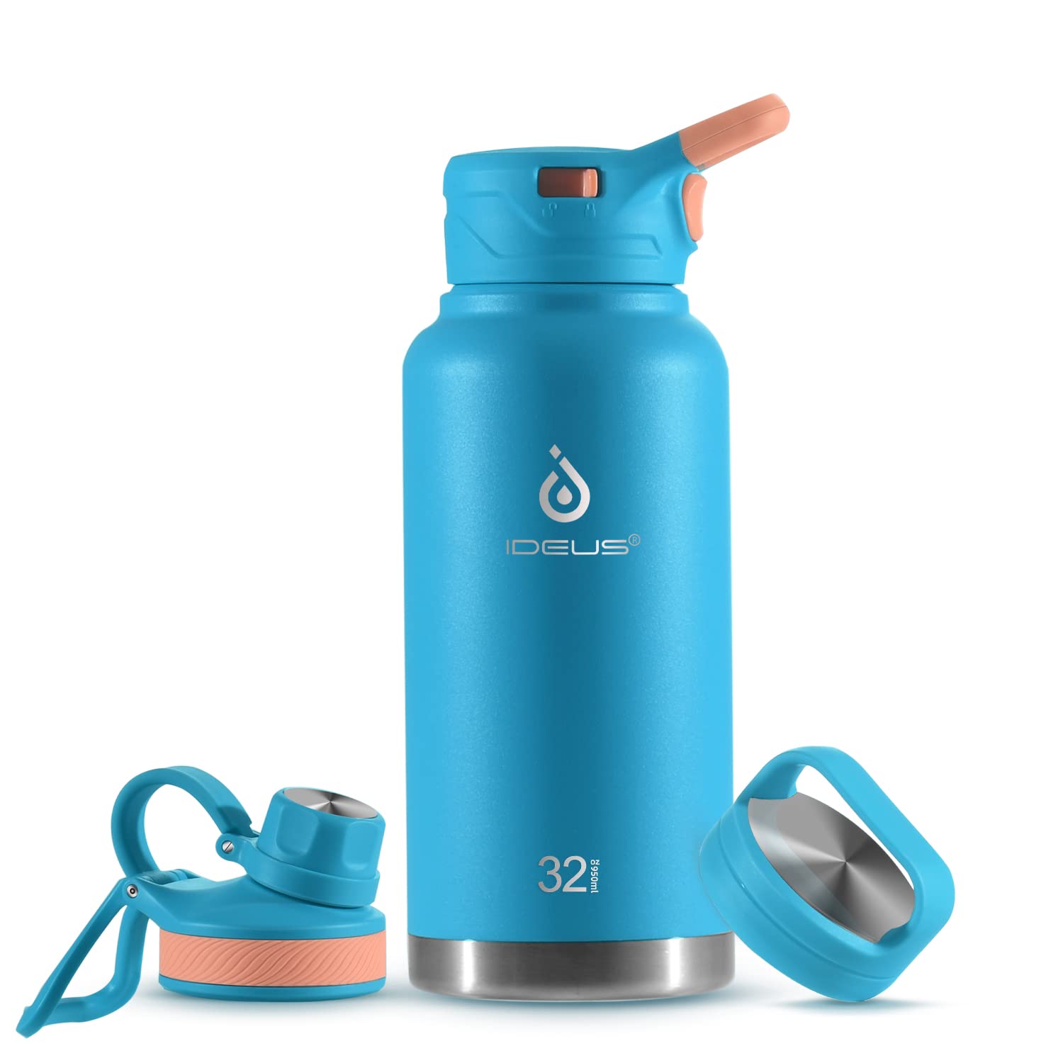 IDEUS Vacuum Insulated Water Bottle 950ml/32oz, Leak-Proof Stainless Steel Water Bottle, Double Wall Flask