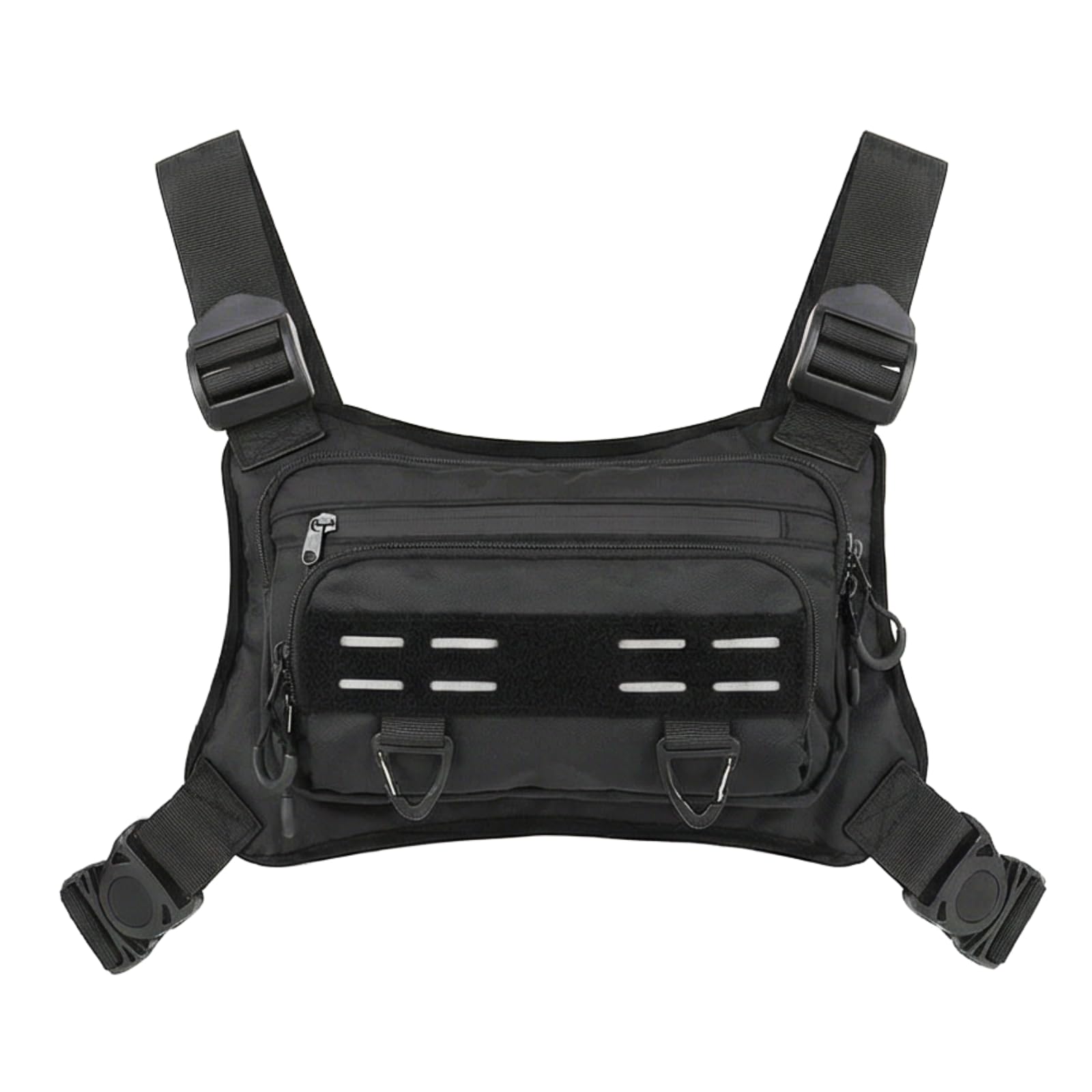 doorslay Outdoor Sports Chest Bag for Men and Women, Lightweight Water-Resistant Running Bag, Adjustable Travel Chest Rig Breathable Quick-Dry Fabric for Running, Hiking, Cycling (Black)