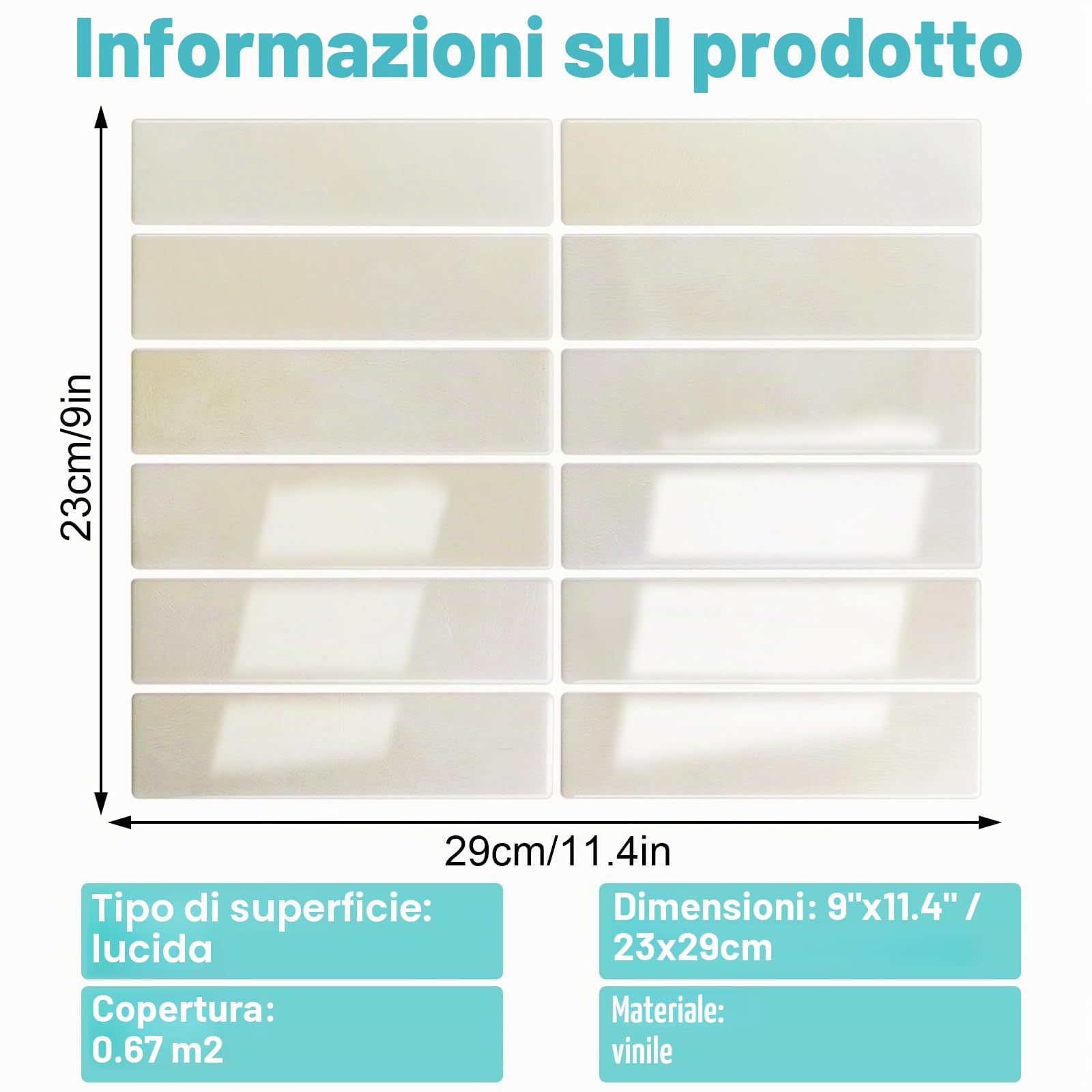 Piastrelle Adesive Cucina 3D, 10 Pezzi Mattonelle Adesive Cucina, Piastrelle Adesive Auto-adesive Impermeabili per Cucchi, Bagno, Decorazione Parete (22.9x29 cm)