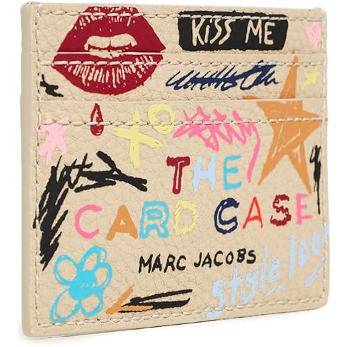 Marc Jacobs Women's The Punk Scribble Card Case, Beige Multi, One Size