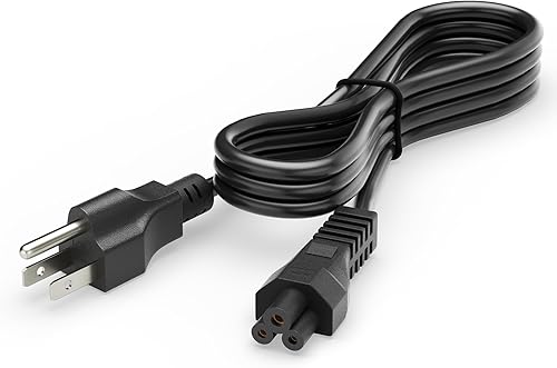 MUNBYN Cable de alimentación, cable negro de 3 puntas, cable de alimentación de 3.8 pies de repuesto para impresoras térmicas 130B, 129B y 941B y