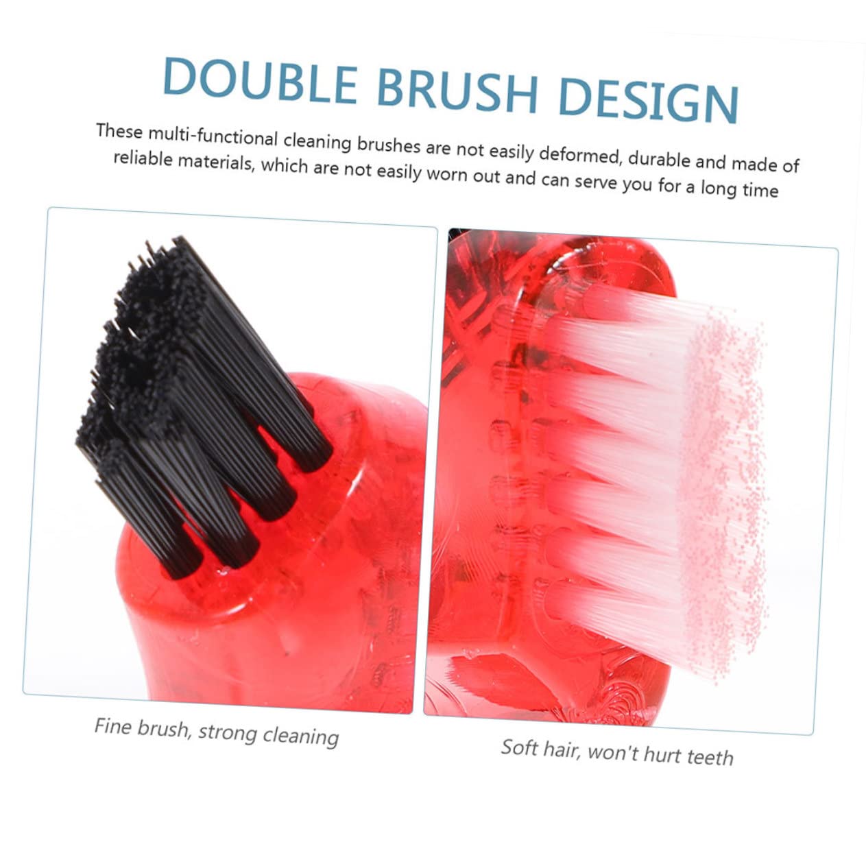 Hemobllo Spazzole per Dentiera Mini 3 Pezzi in Plastico Pp, Multi-funzionali per Pulizia Denti e Rimozione Tartaro, per Orale Domestica Pratica