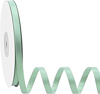 Vista 272 de Cinta de satén rosa polvoriento de doble cara, 3/8 pulgadas x 50 yardas, cintas de poliéster rosa polvoriento para envolver regalos, cinta de tela