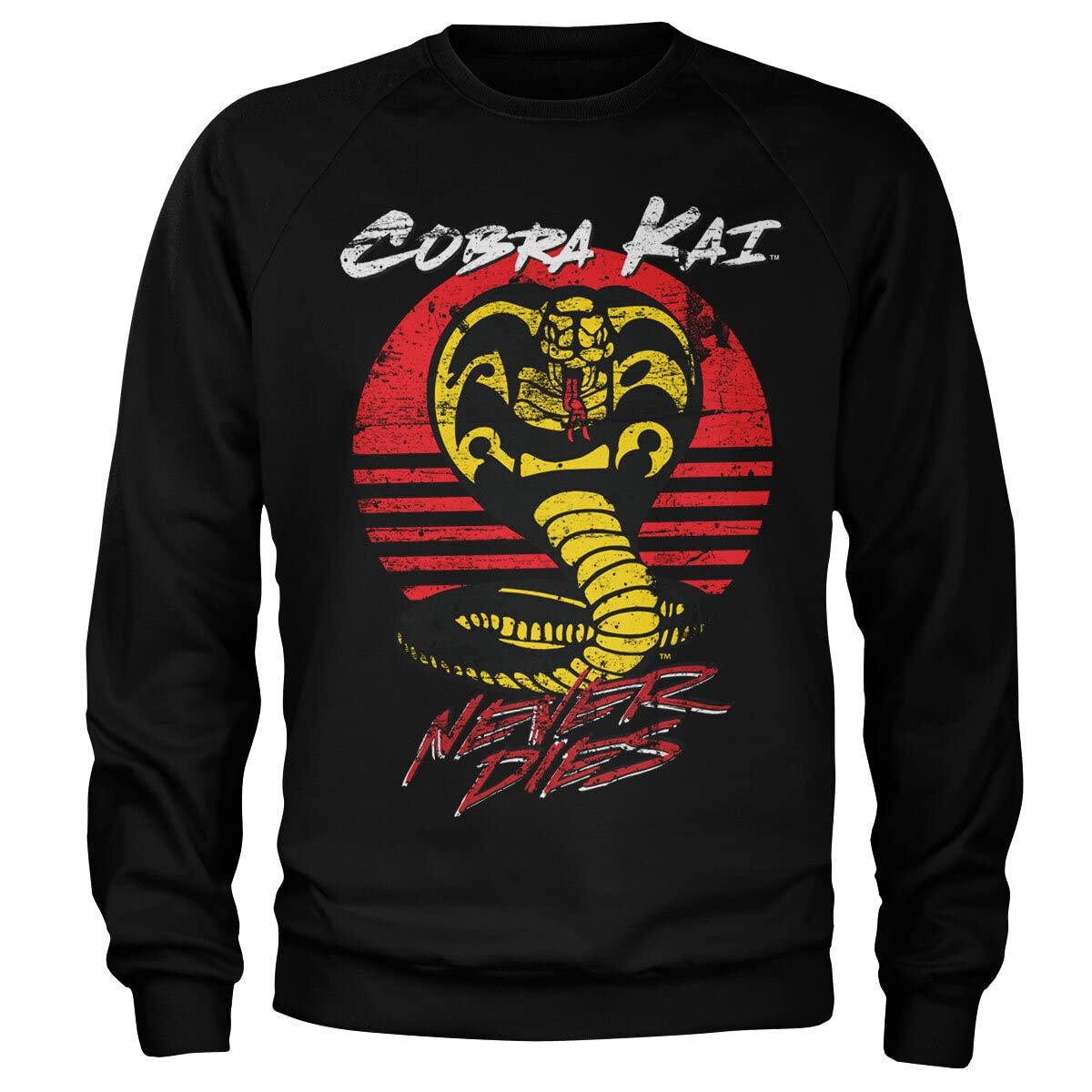 Cobra Kai Officially Licensed Never Dies Sweatshirt (Black), Small
