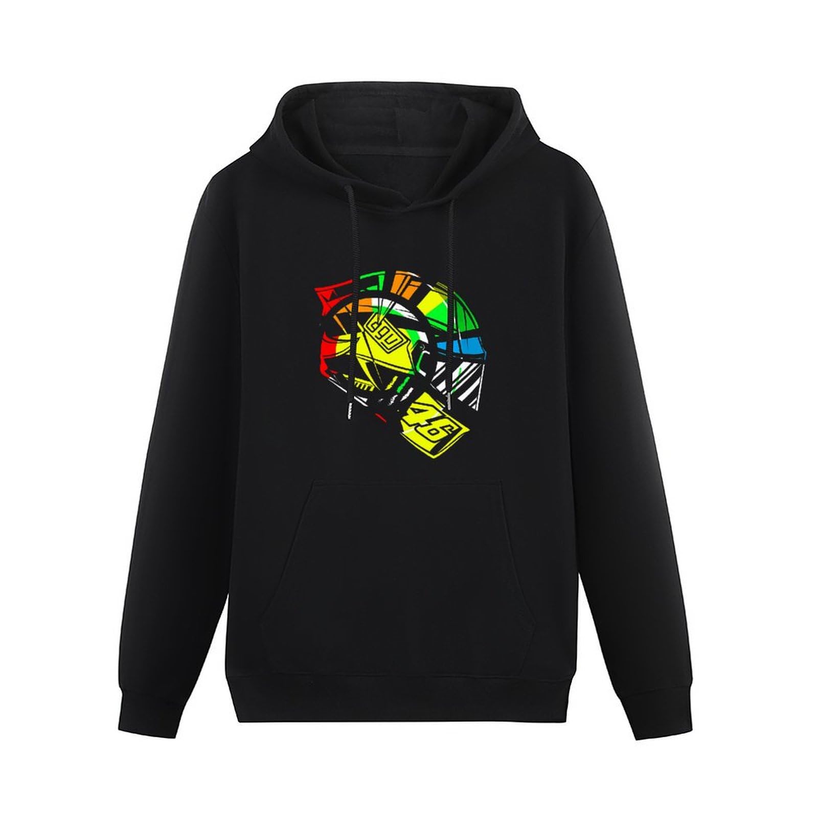 Pedfuvl Unisex Black Moto Gp Rossi Casque Harajuku Grunge Men's Hoodies Graphic Printed Pullover Sweatshirts 3XL
