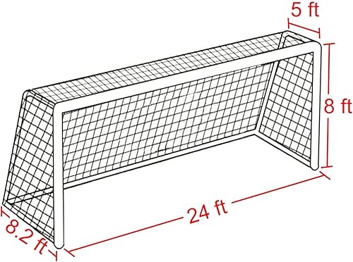 Miniatura 3 de Luwint Red de repuesto de poste de polietileno de tamaño completo para portería de fútbol, 24 x 8 pies