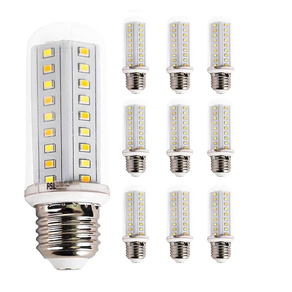 Paquete de 2/10 Bombillas Led E14/E27 de 9 W, Cálido, 3000 K, E27, Ahorro de Energía, Tres Colores, Bombillas de Maíz, 900 Lm, E27, Bombillas Led de Maíz para Iluminación Del Hogar/Yellow Li