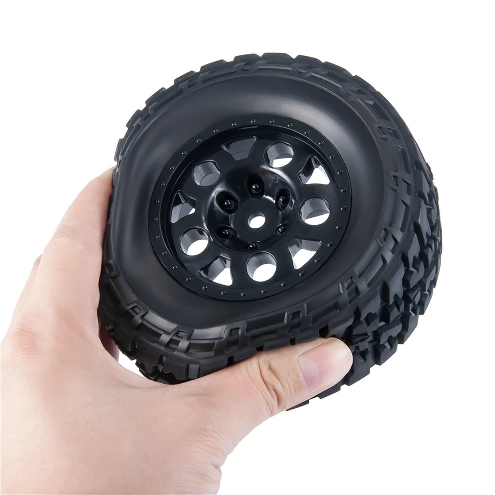 Compatible con Slash para VKAR 10SC RC, Piezas De Mejora De Coche, Llantas De Plástico con Neumáticos De Goma para Camión De Recorrido Corto 1/10 RC Neumáticos RC