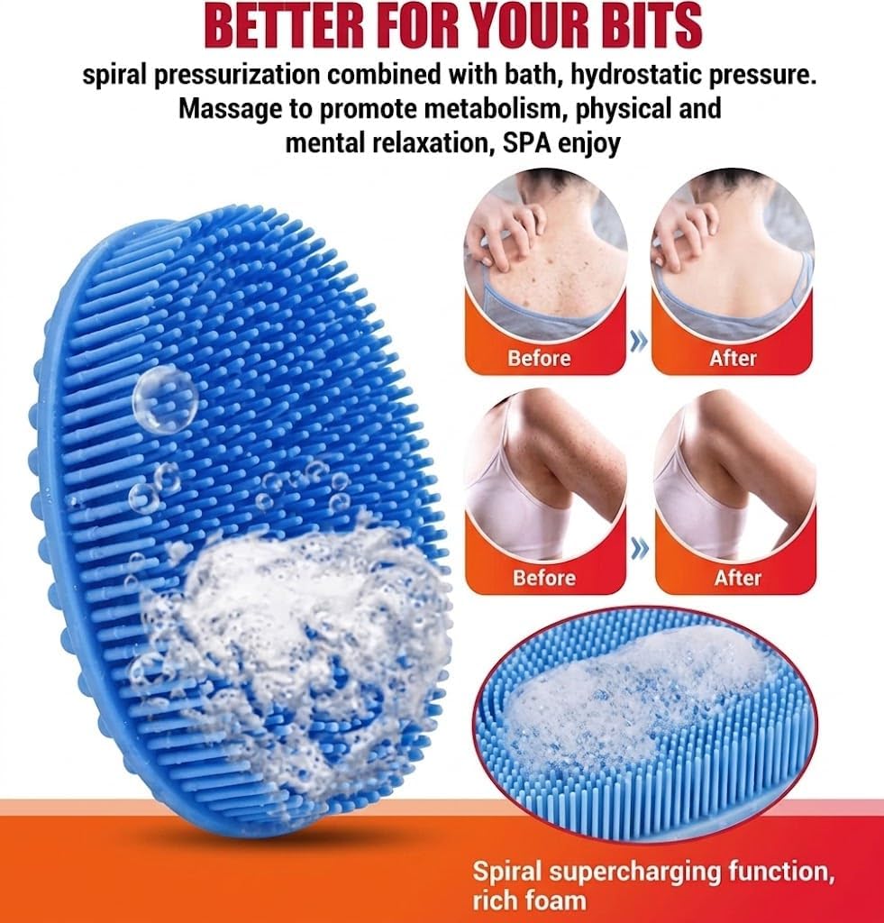 Silicone Body Massage Scrubber Bath Brush image 3