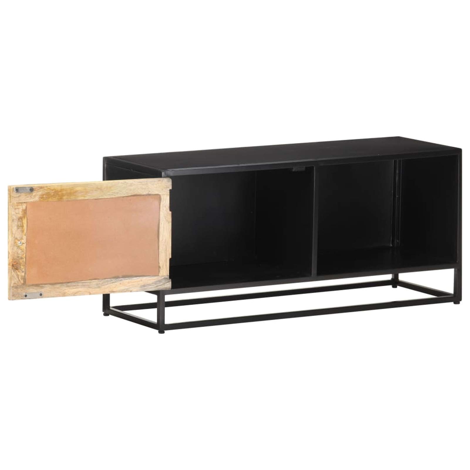 Mesa de Televisión de Madera Industrial con Estantes para Decoración y Almacenamiento - 90x30x40 cm