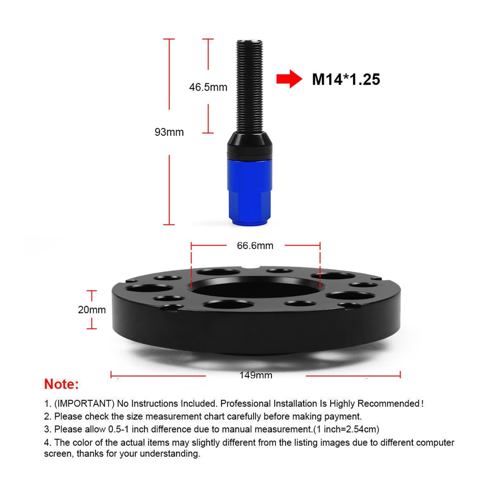 20mm 5x112mm 66.6mm piasta z otworem centrycznym dystansowe koła